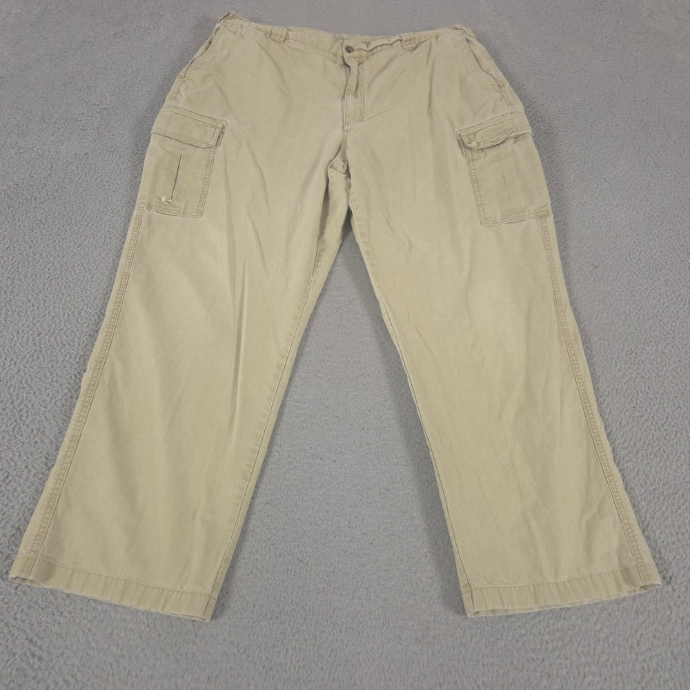 L.L. Bean Pants Mens 44x32 Khaki Tropic-Weight Cargo Natural Fit Comfort Waist